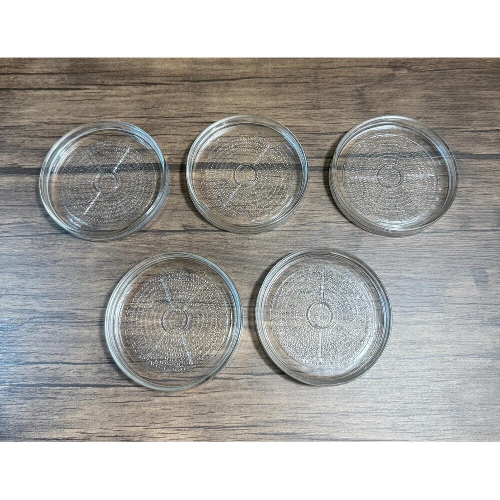 Set of 5 Vintage Glass Coasters